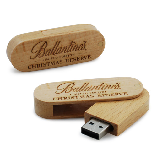 Ballantines_Engraved_01 Wooden USB flash drive