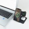 3 in 1 Foldable wireless charging phone holder