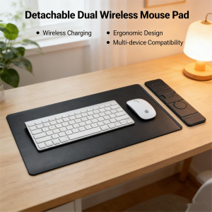 upgrade wireless charging desk mat with phone holder